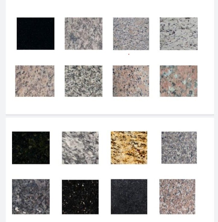 Materiales de mármol, granito y cuarzo